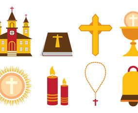 Set Of Eucharist Vector Icon