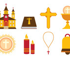 Set Of Eucharist Vector Icon