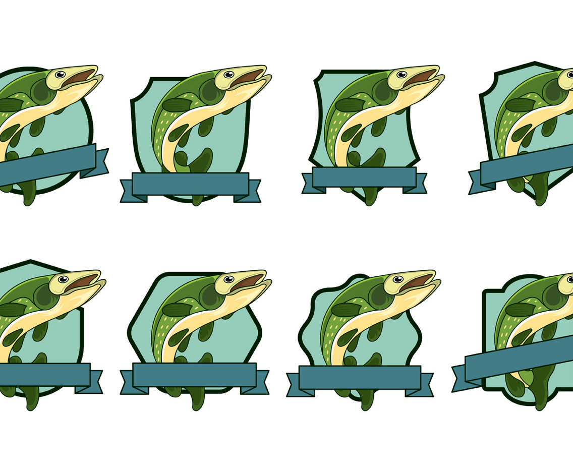 Pike Fish Badge Vector