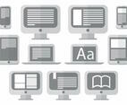 E Reader Icon Set