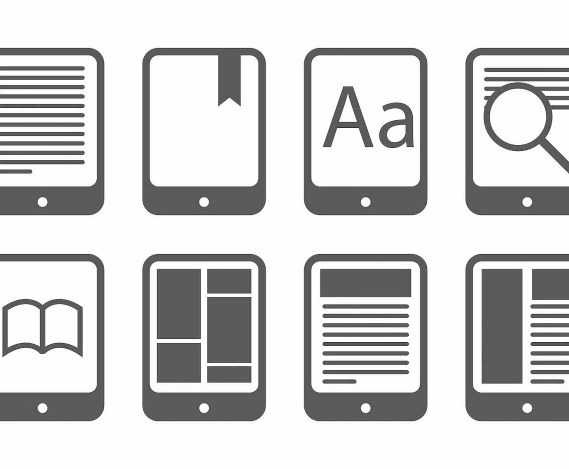 E Reader Icon Set