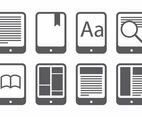 E Reader Icon Set
