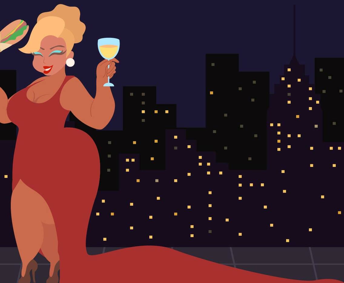 Beautiful Plus Size Woman Vector