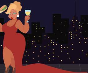 Beautiful Plus Size Woman Vector