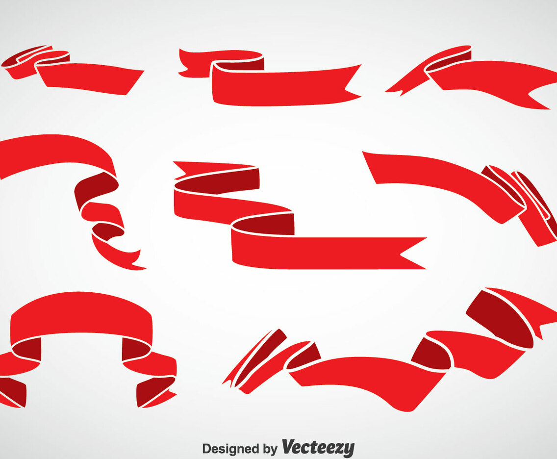 Red Sash Vector Set