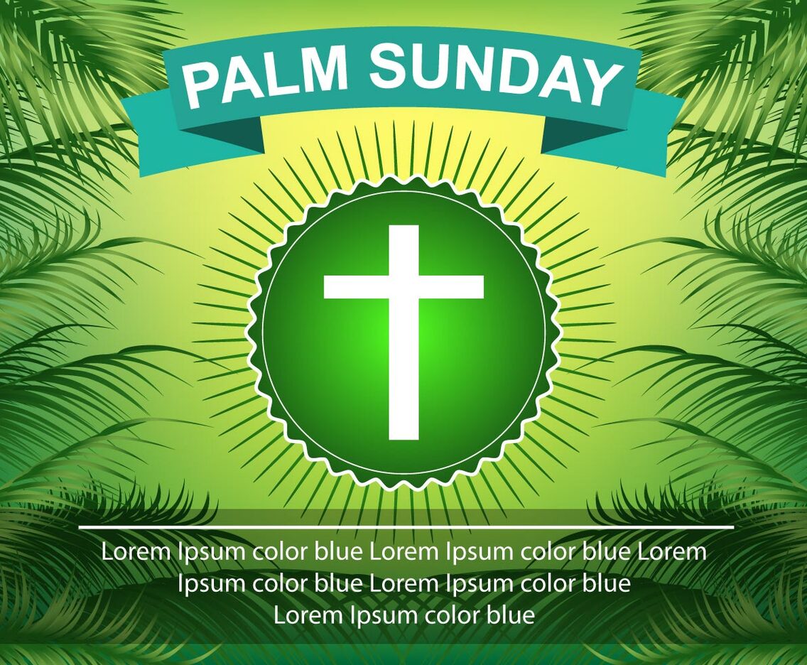 Template Palm Sunday Green Palm Leaf