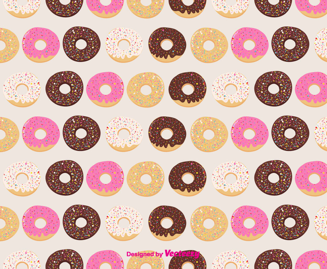 Donuts Vector Pattern Background