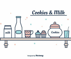 Cookies And Milk Vector