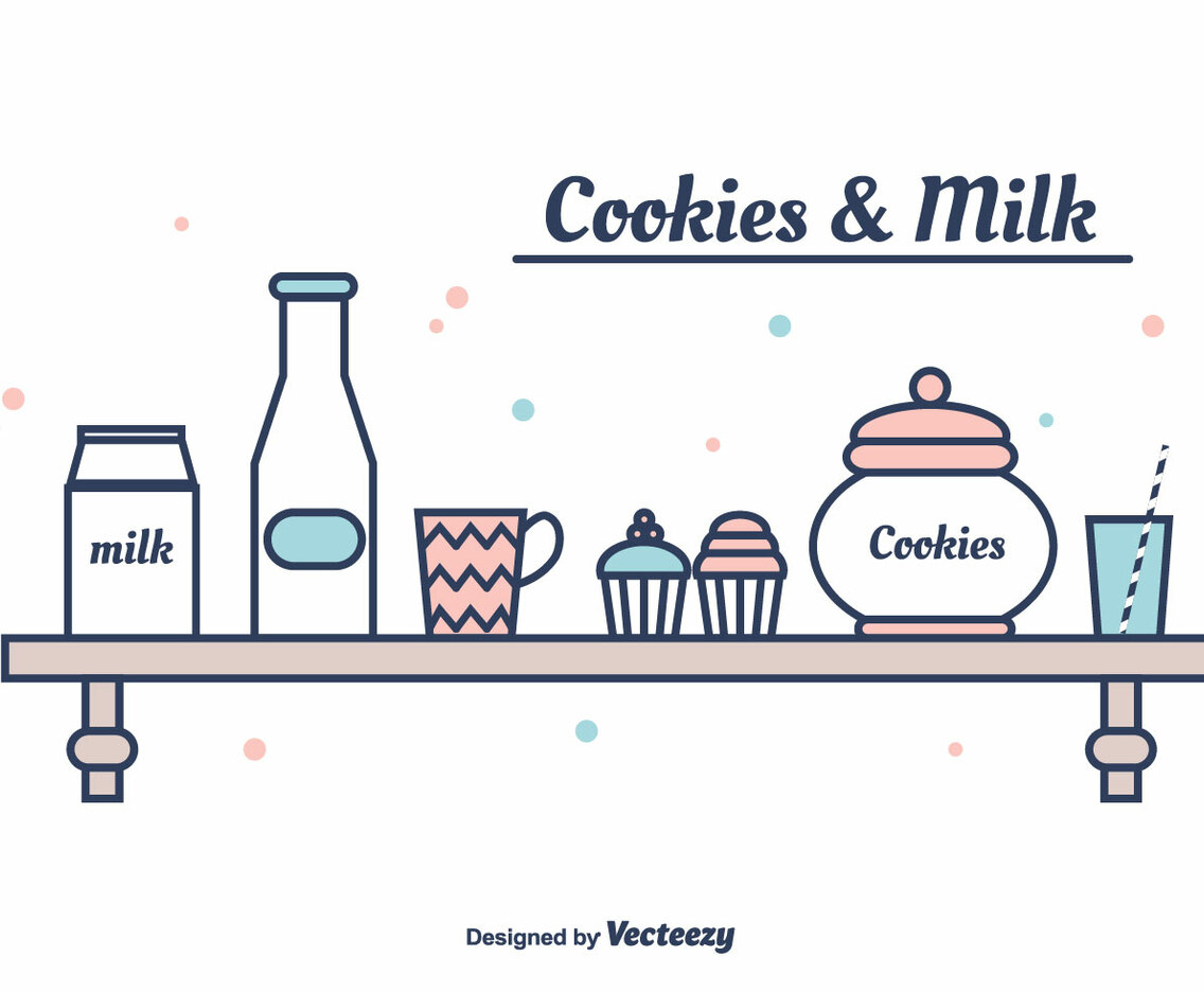 Cookies And Milk Vector