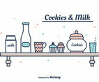 Cookies And Milk Vector