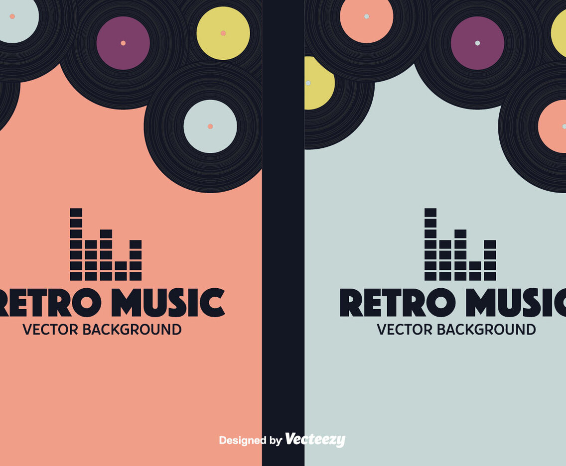 Retro Music Backgrounds Vector Set