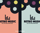 Retro Music Backgrounds Vector Set