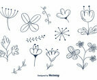 Doodle Flower Vector Set
