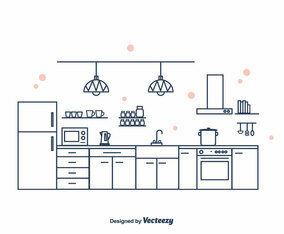 Kitchen Interior Vector