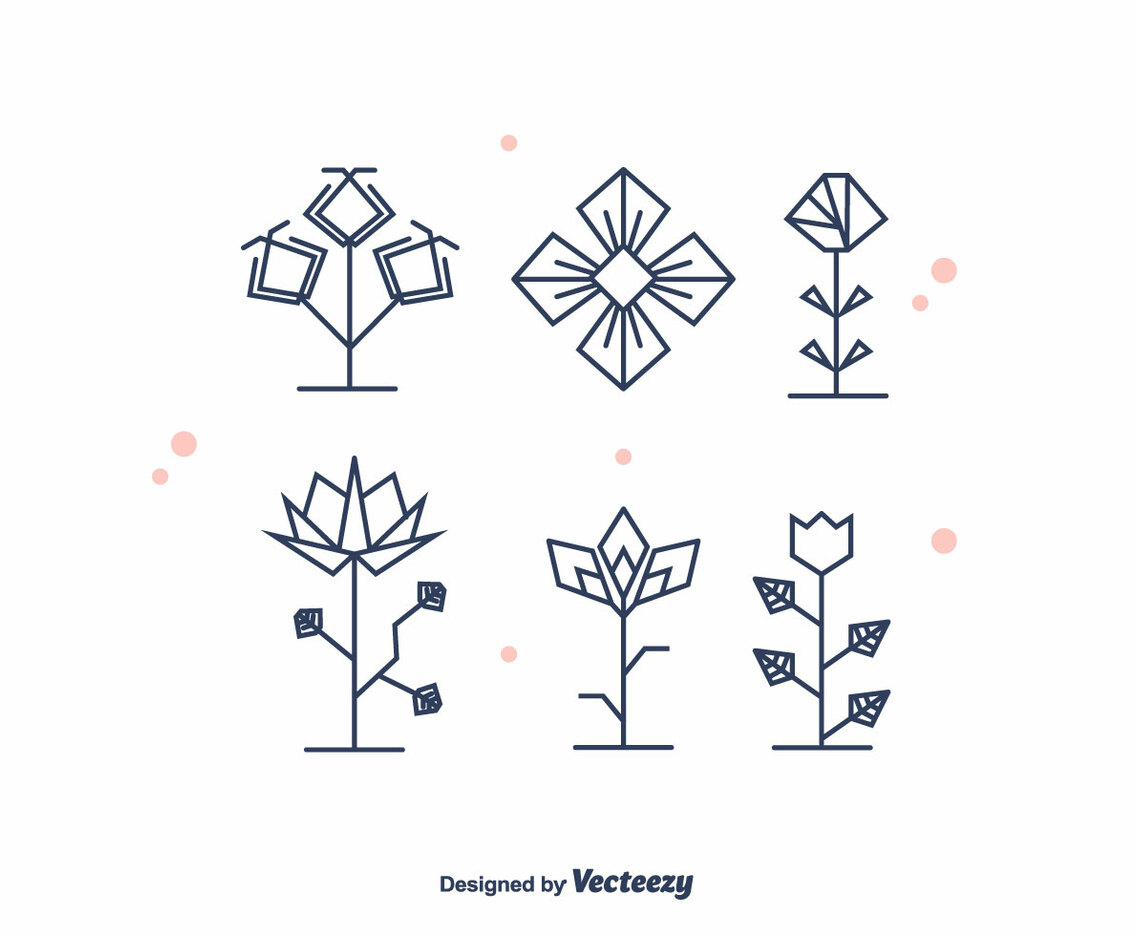 Geometrical Flowers Vector