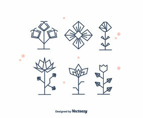 Geometrical Flowers Vector