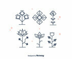Geometrical Flowers Vector