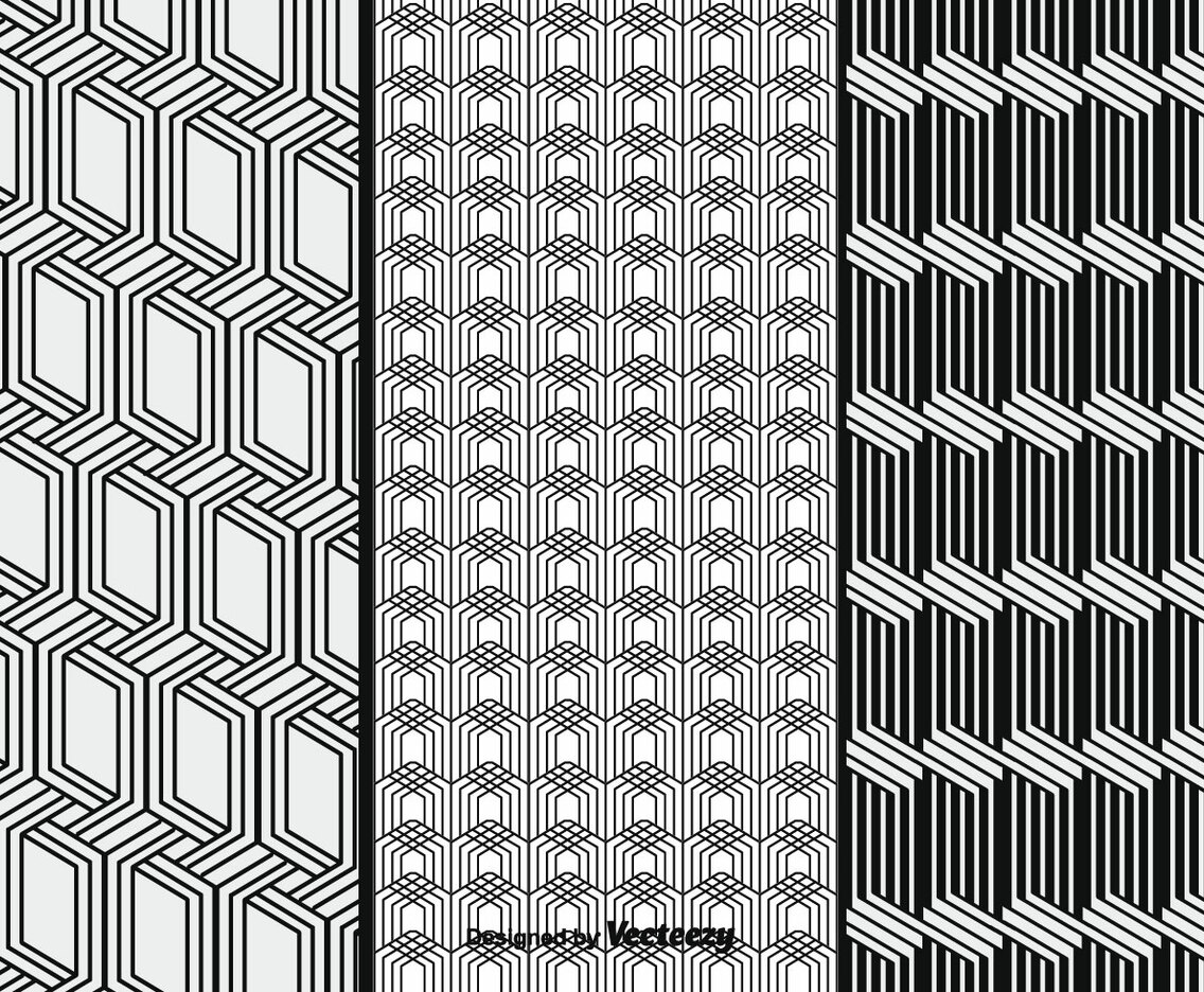 Monochrome Vector Patterns Set