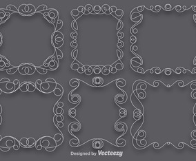 Vector Set Of Scrollwork Art Frames