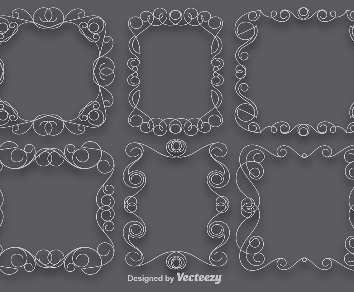 Vector Set Of Scrollwork Art Frames