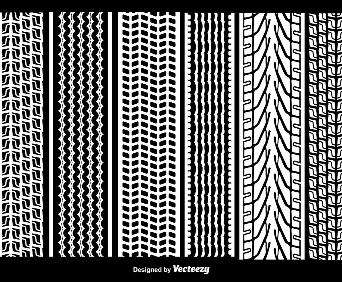 Set Of 6 Vector Tire Marks