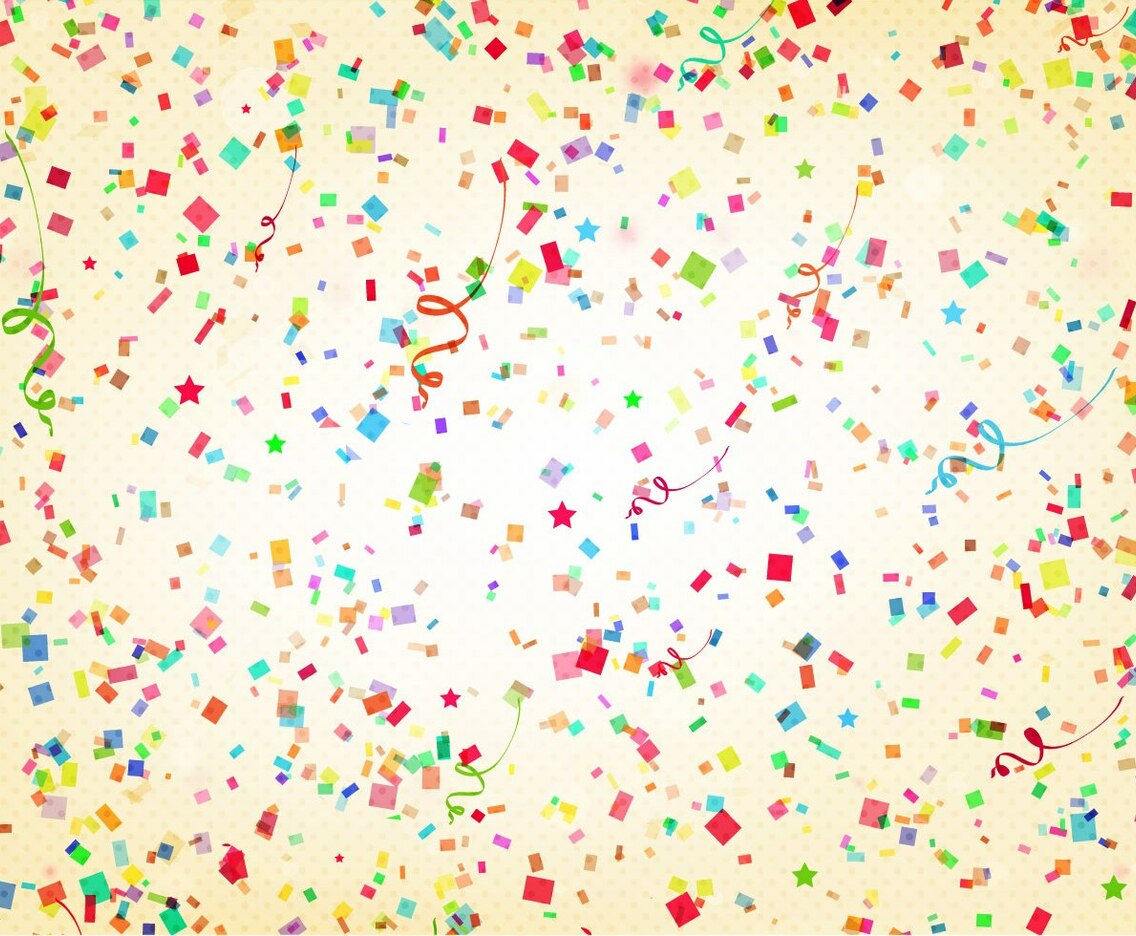 Free Vector Aniversario Background With Streamer And Confetti
