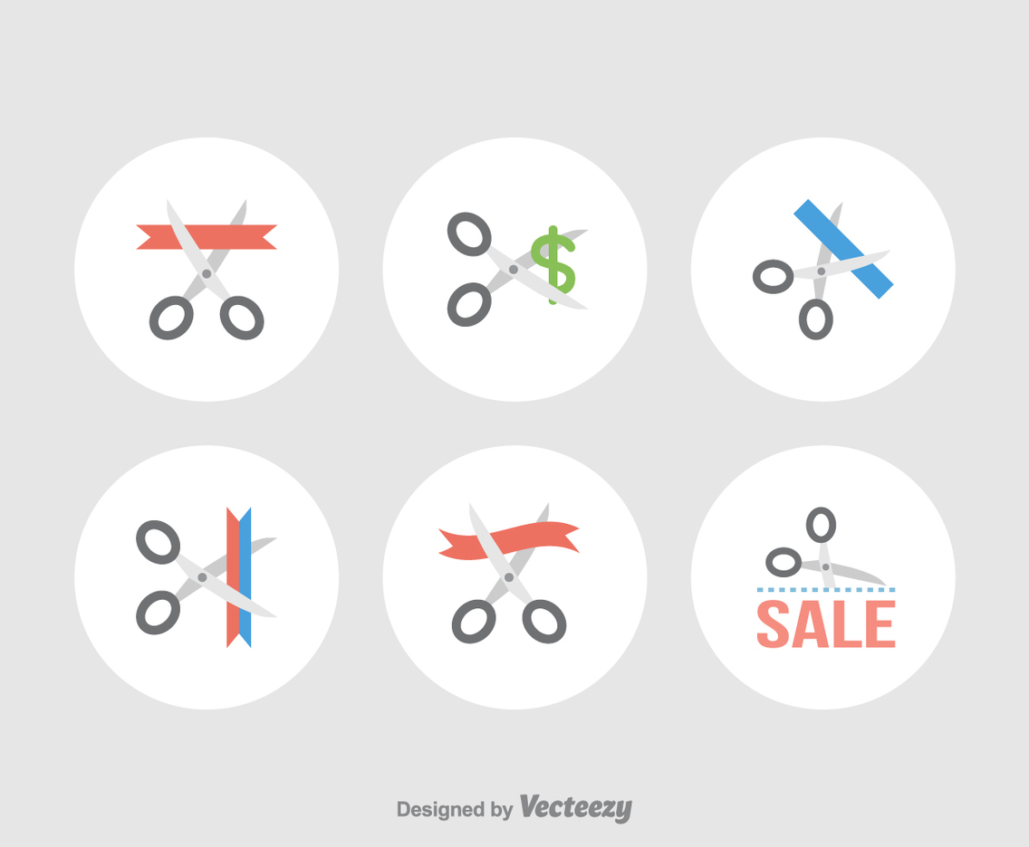 Free Scissor Cutting Vector Icons