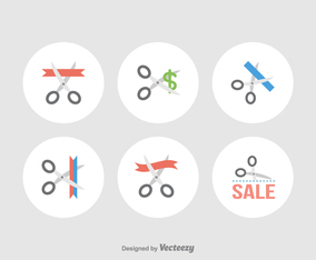 Free Scissor Cutting Vector Icons