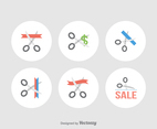 Free Scissor Cutting Vector Icons