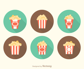 Free Vector Popcorn Box Icons