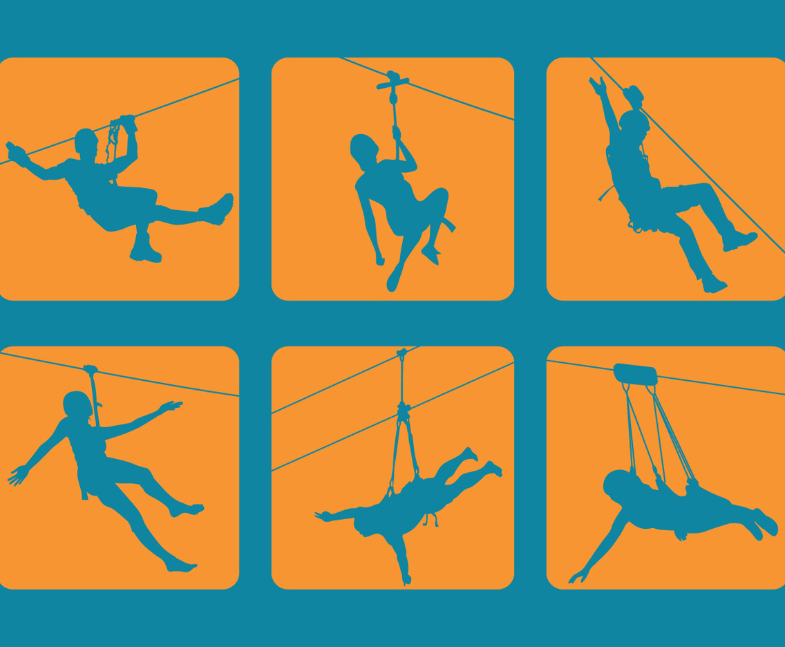 Zipline Silhouette Vector
