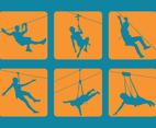 Zipline Silhouette Vector