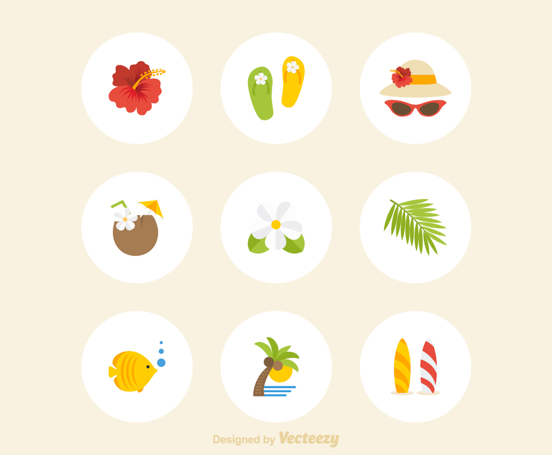 Free Hawaii Icons Vector