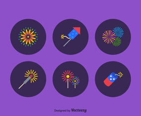 Free Firework Vector Icon Set