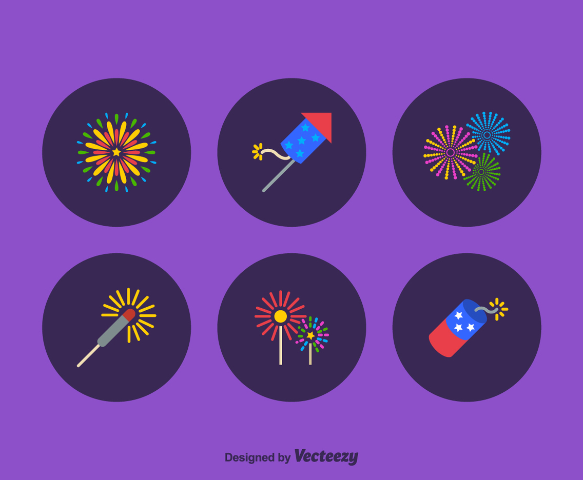 Free Firework Vector Icon Set