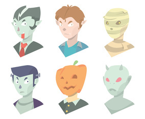 Halloween Mask Vector Set