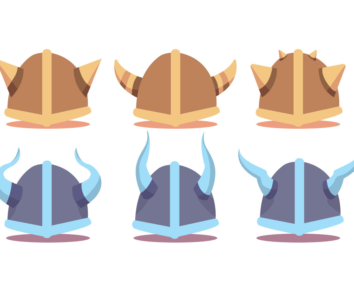 Viking Helmet Vector Set