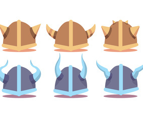 Viking Helmet Vector Set