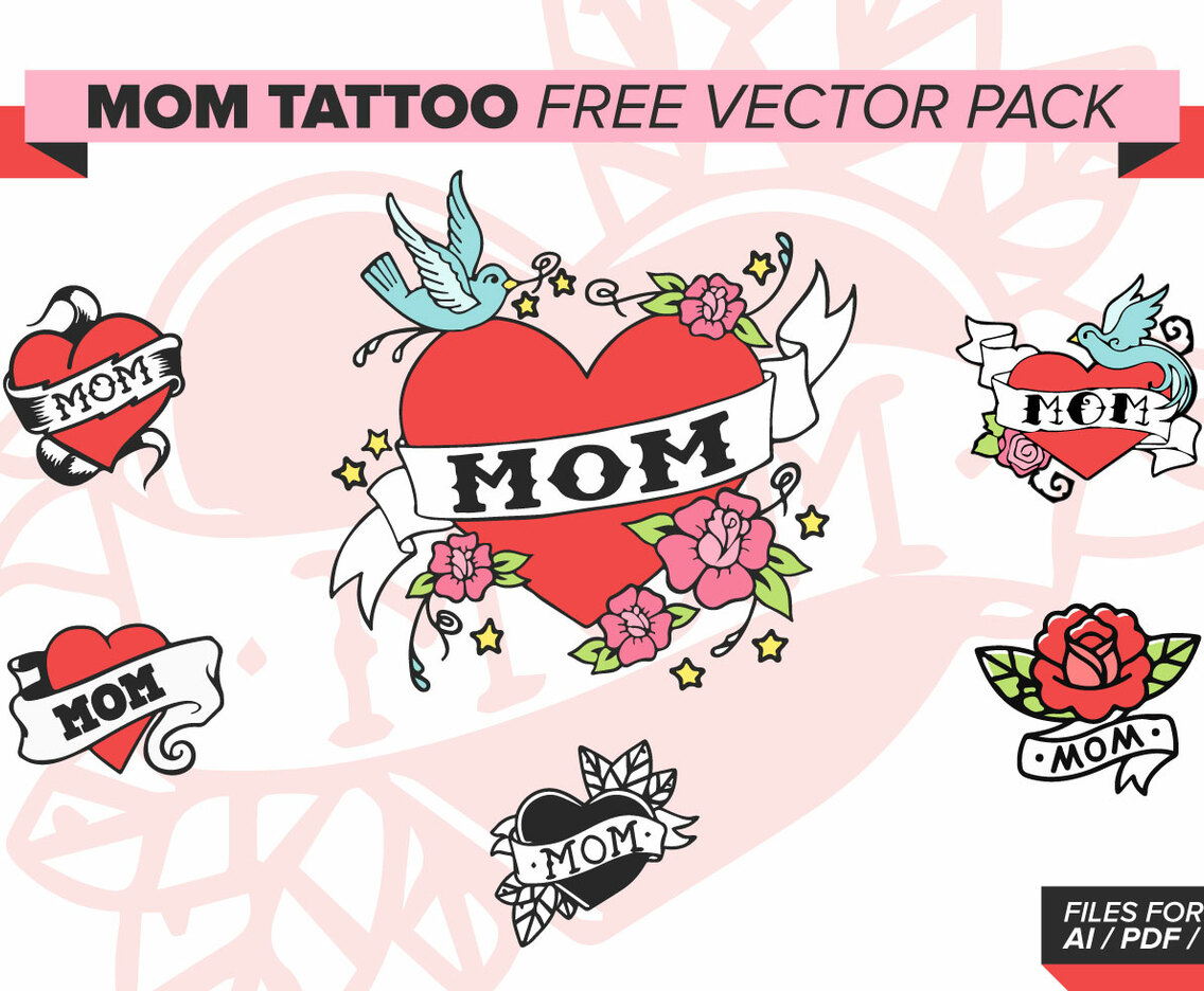 Mom Tattoo Free Vector Pack
