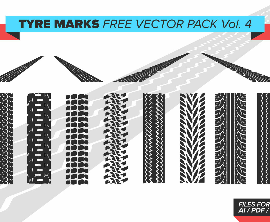 Tire Marks Free Vector Pack Vol. 4