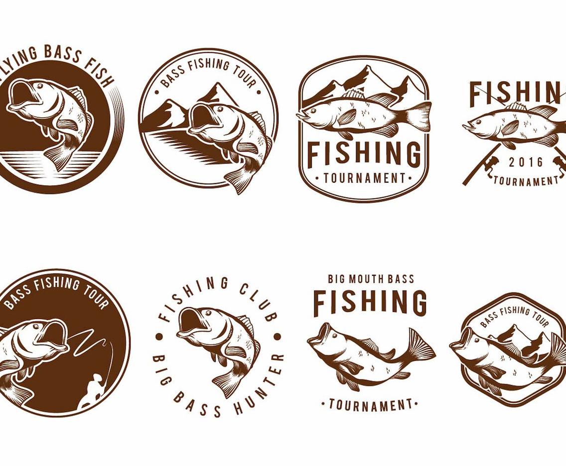Bass Fish Badge Set