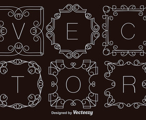 Set Of Vector White Monograms