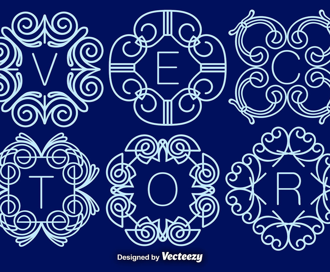 Set Of Elegant Monograms, Vector