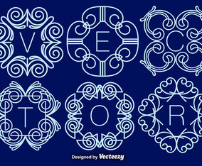 Set Of Elegant Monograms, Vector