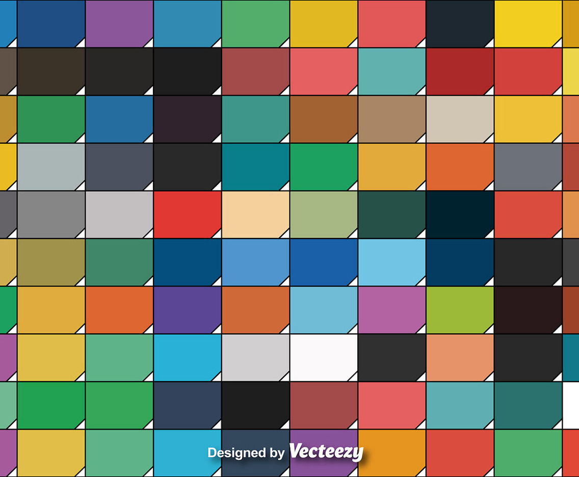 Cool Set Of One Hundred Vector Color Swatches