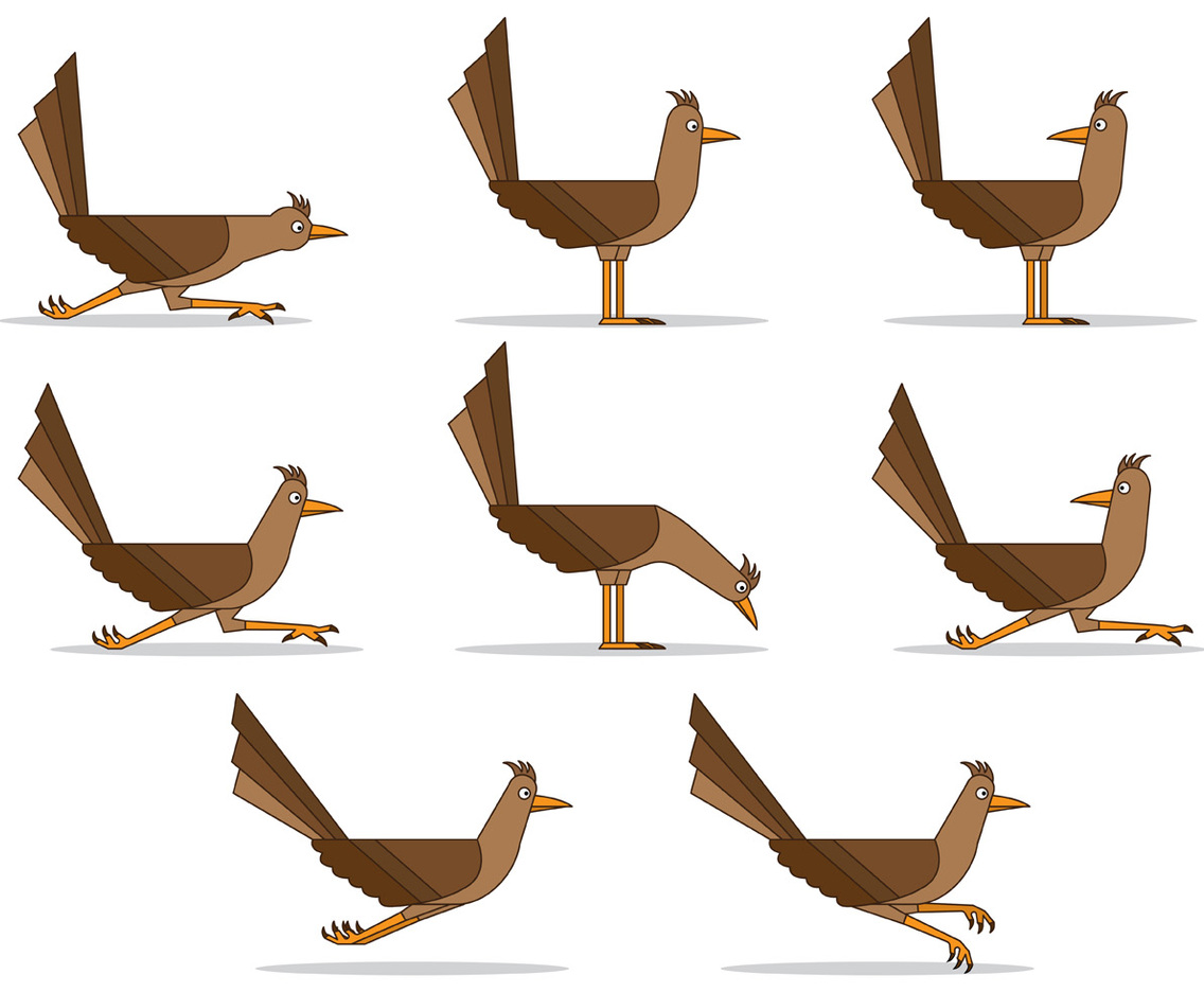 Set Of Roadrunner Vectors