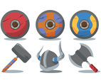 Viking Shield and Weapon Vector Set