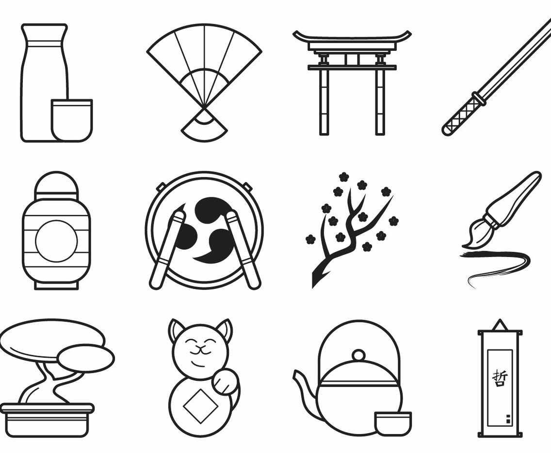Free Japanese Icon Vector Pack