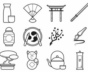 Free Japanese Icon Vector Pack