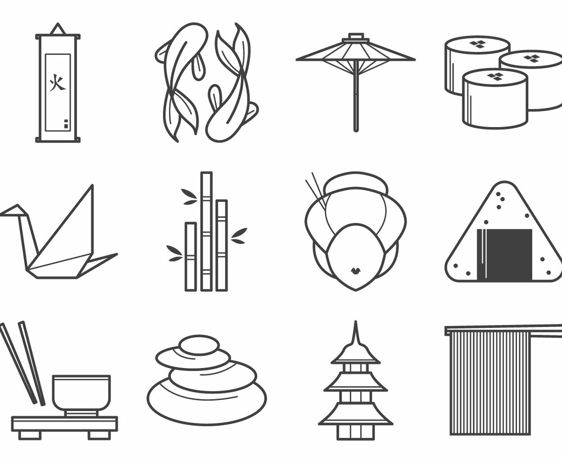 Free Japanese Icon Vector Pack